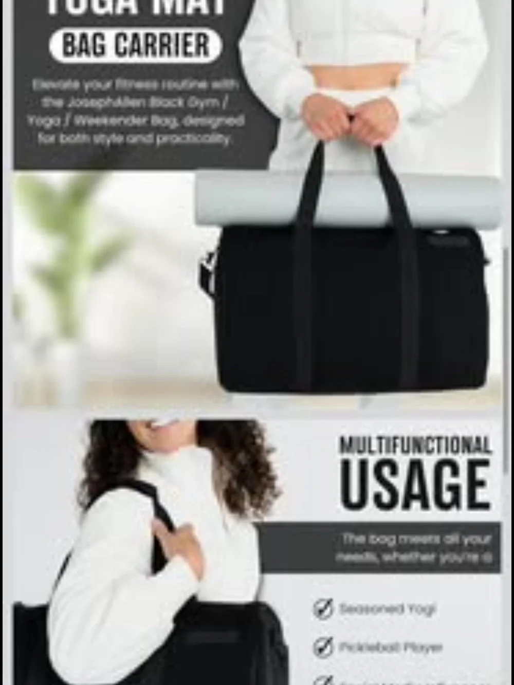 Joseph Allen weekender yoga mat bag new